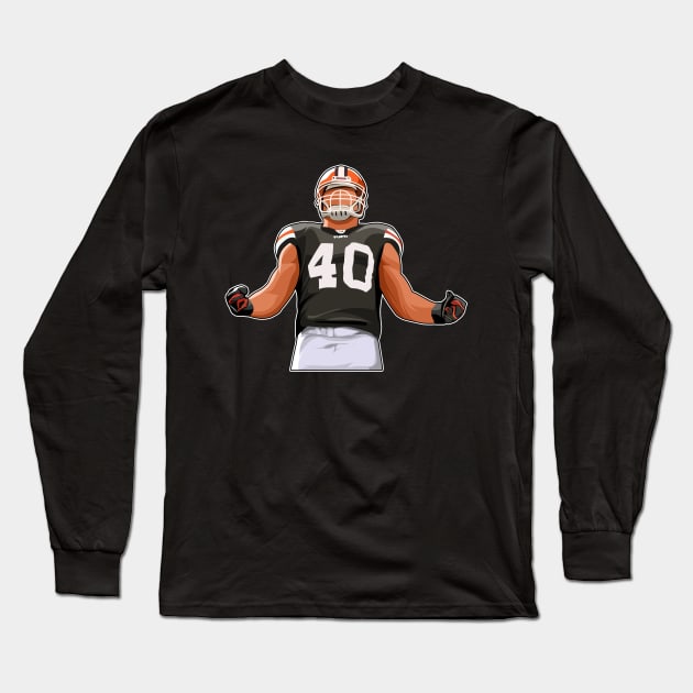 Peyton Hillis #40 Anger Reaction Long Sleeve T-Shirt by GuardWall17